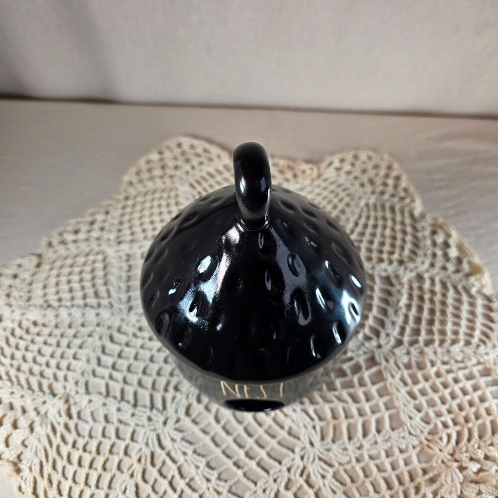 Rae Dunn Ceramic Acorn Birdhouse With "Nest" Text Black Decorative Piece - Picture 5 of 7